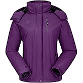 CAMELSPORTS Women's Waterproof Snow Ski Jakcet Fleece Warm Winter Coat Hooded Windproof Insulated Snowboarding Jacket