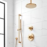 Lentz Pressure Balanced Shower System with Shower Head, Hand Shower, Slide Bar, Shower Arm, Hose, and Valve Trim - Rough-In V