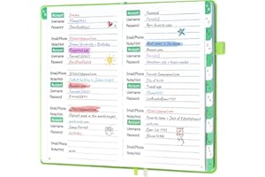 UpUDo Password Book with Tabs, Hardcover Internet Password Keeper and Telephone Address Organizer for Record Contacts-140 Pag
