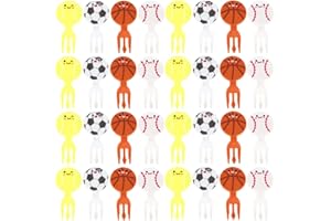 WXOIEOD 32 Pieces Football Shaped Animal Food Picks for Lunchbox, Mini Fun Fruit Picks, Lunch Picks for Bento Box, Cute Reusable Toothpicks Forks for Picky Eaters, BPA-Free