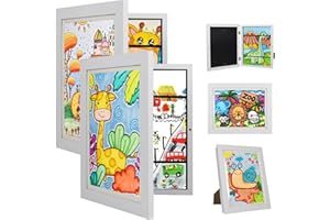 ORANKAY 4Pack Kids Art Frame - Kids Artwork Frames Changeable,White Kids Art Frames Front Opening Holds 150,10x12.5 Chldiren Art Work Frames for Kids Art,Kid Art Picture Frame With Storage for Display