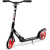 Hurtle Renegade Kick Scooter for Kids, Teenagers & Adults - 2-Wheel Folding Scooter with Adjustable T-Bar Handlebar - Alloy Anti-Slip Deck