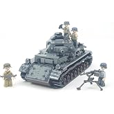 General Jim's WWII German Panzer IV Historical Military Brick Building Blocks Set, 596 Pieces, 1:39 Scale, Rotating Turret, Adjustable Cannon Barrel, Compatible with Major Brands, GJ-GPIV