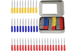 AXOTEY, 40PCS Fine Point Blades, Cutting Blades for Cricut Explore Air/Air 2 Maker Expression, Including 10PCS 30°Shallow Replacement Blades, 20PCS 45°Standard Blades and 10PCS 60°deep Cutting Blades