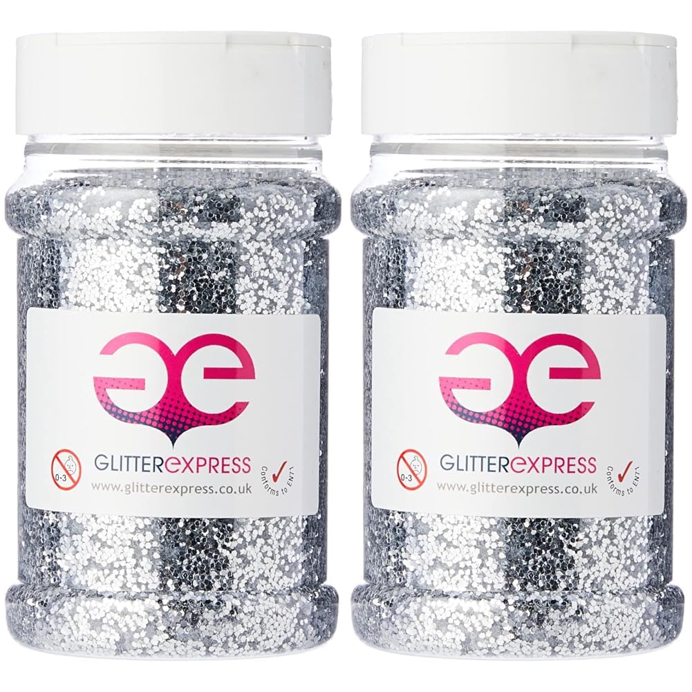 Glitter PVC Silver,250G (Pack of 2)