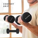 KG Physio Dumbbells Set 1-10 kg Neoprene Coated Anti-Roll 2 Pairs A3 Poster view 3