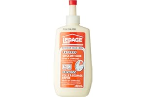 LePage Express Quick Dry Wood Glue - High Strength Wood Adhesive for Furniture, Woodworking, Crafts, & Repairs - 150 ml, 1 Pa