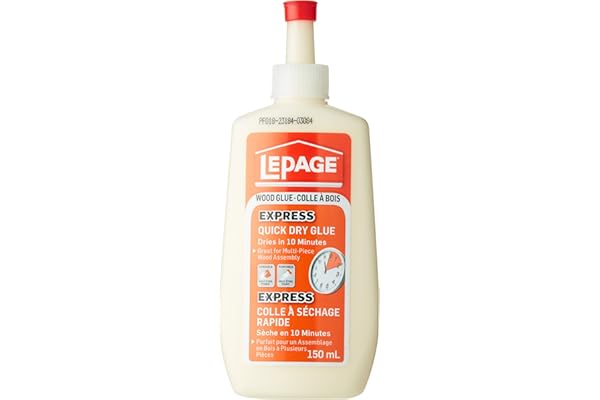 Lepage Express Quick Dry Wood Glue - High Strength Wood Adhesive for Furniture, Woodworking, Crafts, & Repairs - 150 ml, 1 Pa
