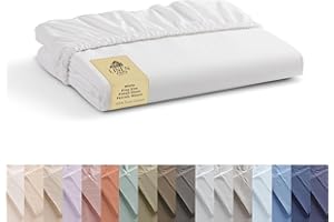 Linen Home 100% Cotton Percale Weave Fitted Sheet, King Size, White, 1 Deep Pocket Fitted Sheet, Fits Mattress Upto 16" Crisp and Cool Strong Bed Linen, 78"X80"+15"