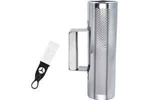 BIGBILLION Guiro Stainless Steel Guiro Percussion Instrument 10" 3" Guiro Shaker with Scraper Professional Band Accompaniment Sand Hammer Musical Training Tool