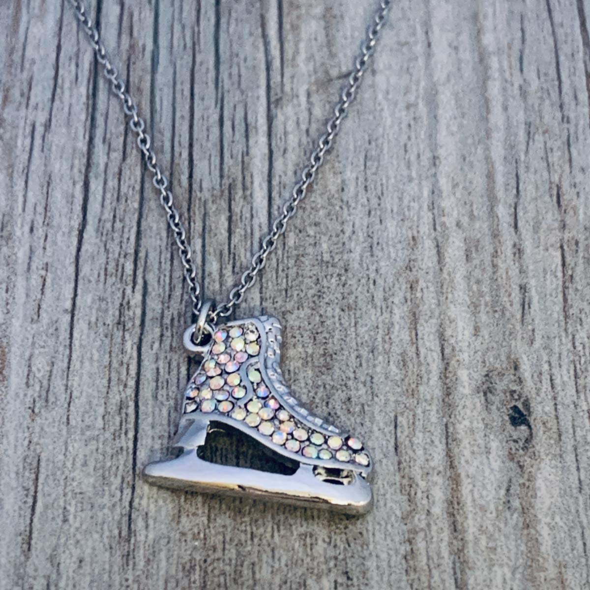 SportybellaSkate Necklace - Girls Ice Skating Charm Pendent - Perfect Figure Skating Gifts