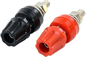 POWERWERX Heavy Duty Binding Post Red/Black Pair for 1/4" Ring Terminals (M6)