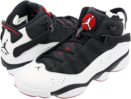 jordan 6 rings black white gym red