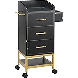 VEVOR Beauty Salon Storage Trolley Cart, Glass Top
