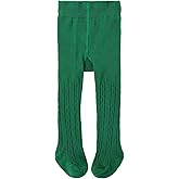 Century Star Toddler Tights for Girls - Cotton Cable Knit Stockings Solid Warm Footed Seamless Leggings 0-12 Years