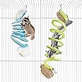 VCEPJH 2PCS Sugar Glider Toys, Elastic Climbing Ropes, Hanging Spring Toy for Sugar Glider Cage Accessories for Squirrel Hamster Rat, Blue and Green (S)