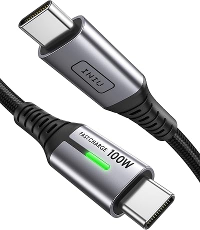 INIU USB C to USB C Charger Cable 0.3m 100W PD3.0 Fast Charge Type C Cable