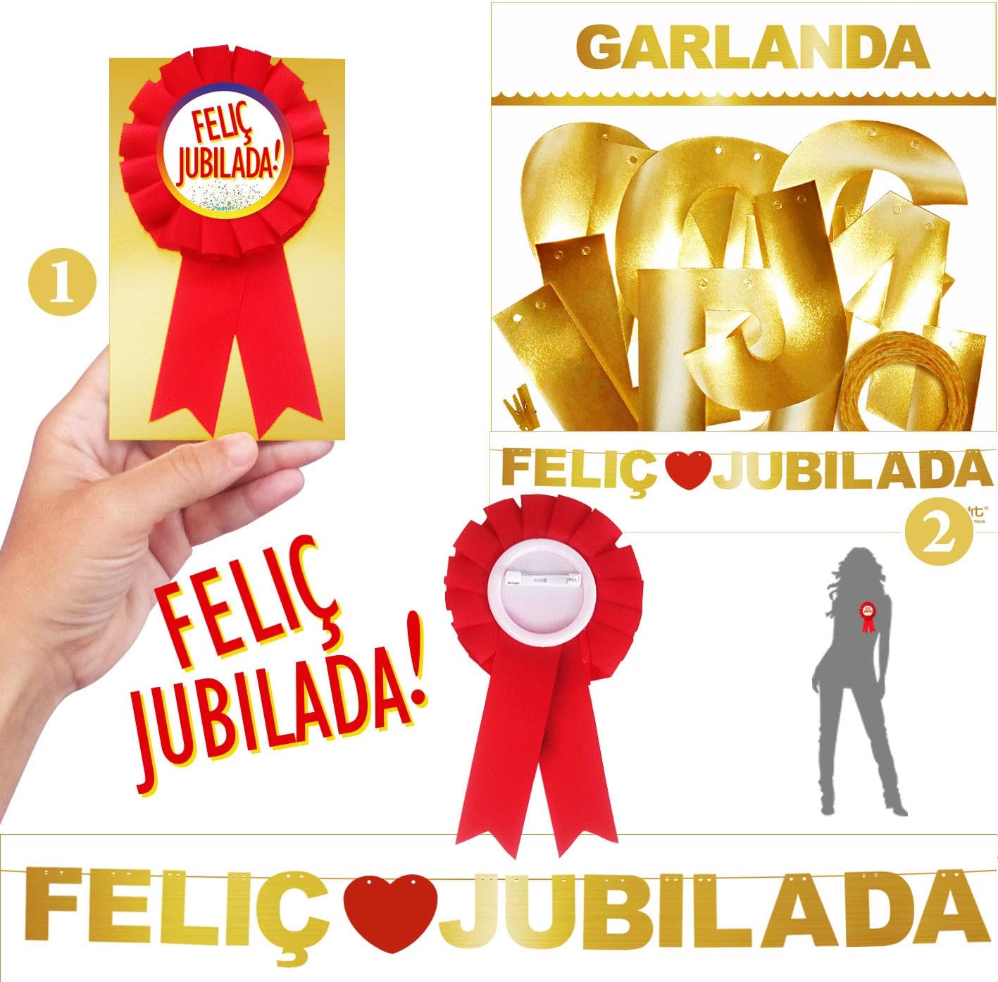 Inedit Festa – Frohe Jubilada Roter Schädel und Froschgirlande (Katala