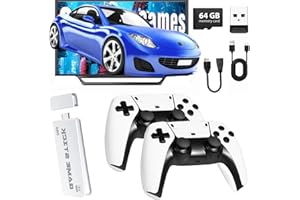SIZEEYYOU 2025 Upgrade Classic Retro Game Console,Classic Retro Game Stick Built in 20000+Video Games,HDMI Output Video Gaming Console Built-in 23 Emulators and Dual Game Controllers(64GB). (White-Gey)