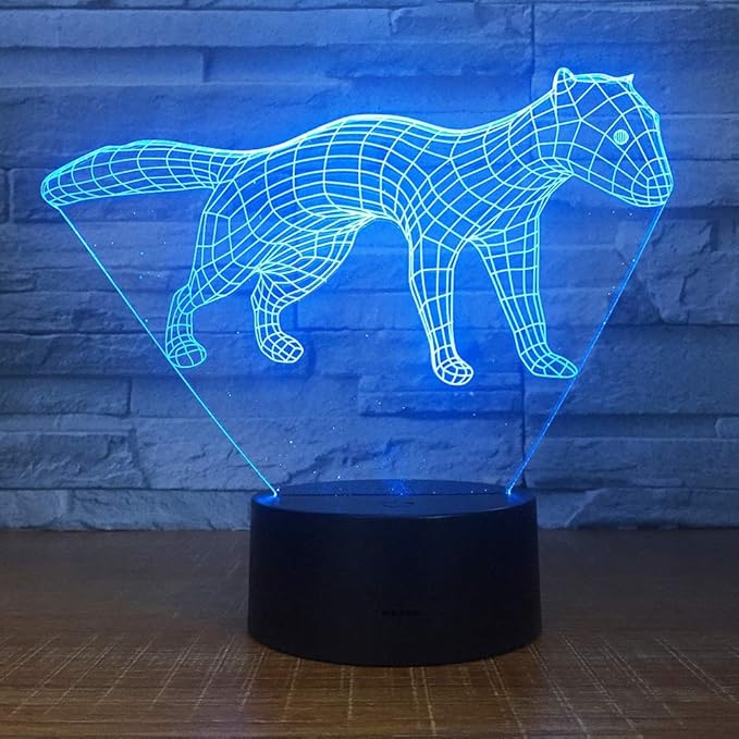 Visual Light, Leopard Gift Creation Atmosphere Lámpara 3D Fancy Home
