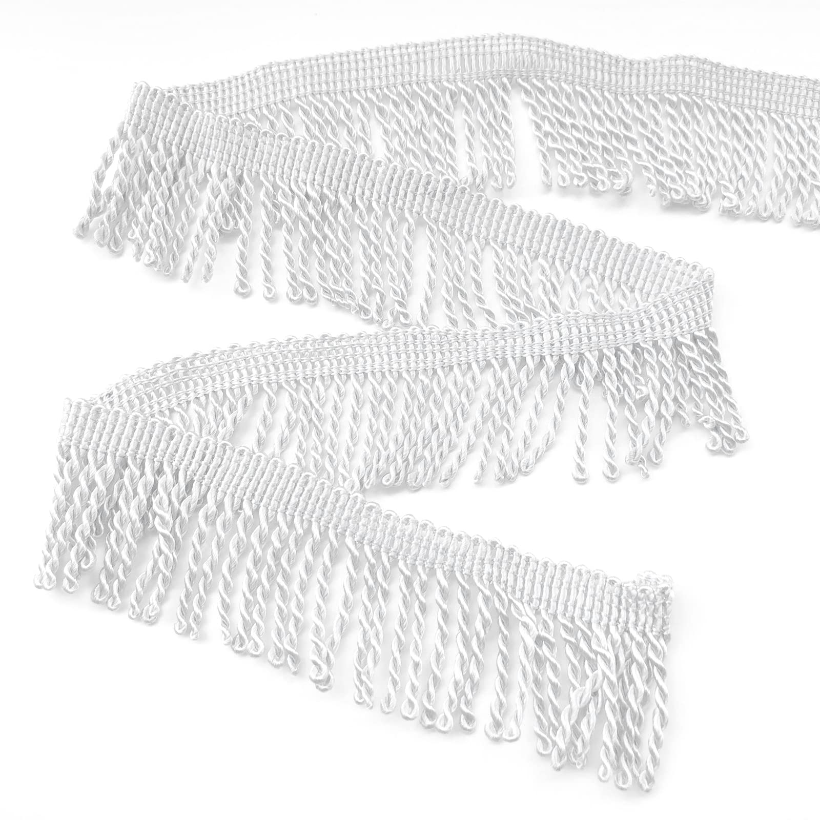 Photo 1 of 10 Yards Fringe Trim, 2.5 Inch Wide Curtain Fringe, Sewing Fringe Trim for Curtain Sofa Clothes Crafts(White)