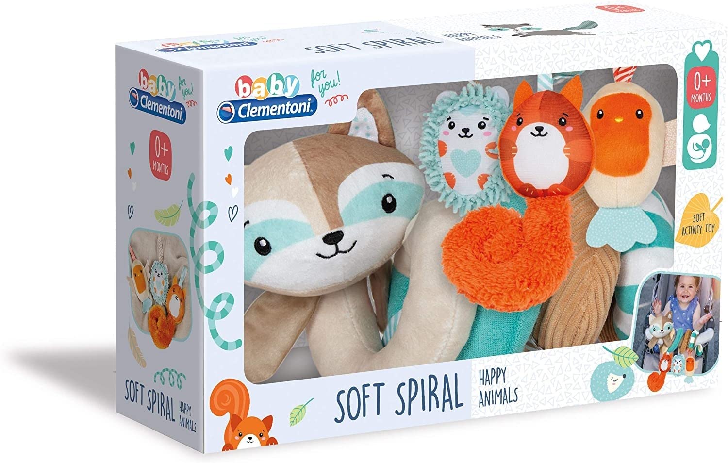 Clementoni 17320 You-17320-Stroller New-Born Pushchair Toys for Babies-Suitable for 0 Months and Older-Machine Washable, Multi-Colour