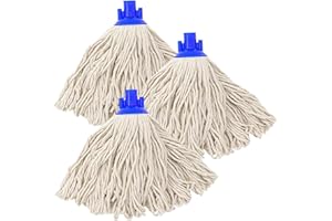 Cotton Mop Head Replacement, 3Pcs Screw Type Absorbent Mop Heads for Standard Poles