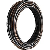VEVOR Hydraulic Hose 1/2 Inch x 100 Ft 4000 PSI Working Pressure | Bulk Flexible Coiled Rubber Oil Hose, with Dual High-Tensile Steel Wire Braids, Weather-Resistant from -20&deg;C to 140&deg;C