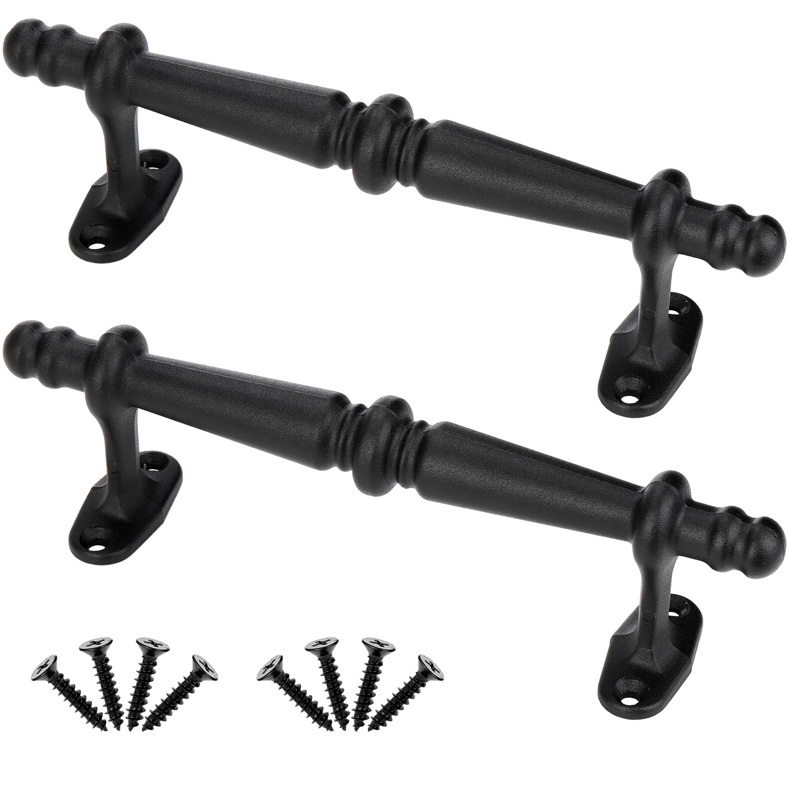 Peohud 2 Pack 24CM Sliding Barn Door Handles, Black Gate Pull Handle Heavy Duty, Rustic T Bar Handles, Door Hardware for Barn, Bedroom, Gate, Cabinet, Closet, Garage, Shed