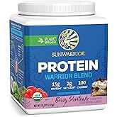 Sunwarrior - Warrior Blend, Plant Based, Raw Vegan Protein Powder with Peas & Hemp, Berry, 13.2 Ounce (Pack of 1)