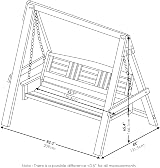 Furinno TIOMAN Outdoor 3 Seater Porch Swing with Stand, Natural Wood view 2