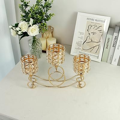 Buy Vincidern Gold Crystal Candle Holders 3 Candle Candelabras Candlestick Holder Centerpieces For Table Centerpiece Wedding Christmas Dinning Room Candlestick Holder Online In Indonesia B08sw843qr