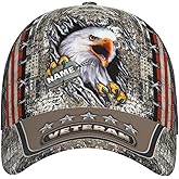 Veteran Hats for Men Women Custom Text/Name Adjustable Running Caps Printing Baseball Cap