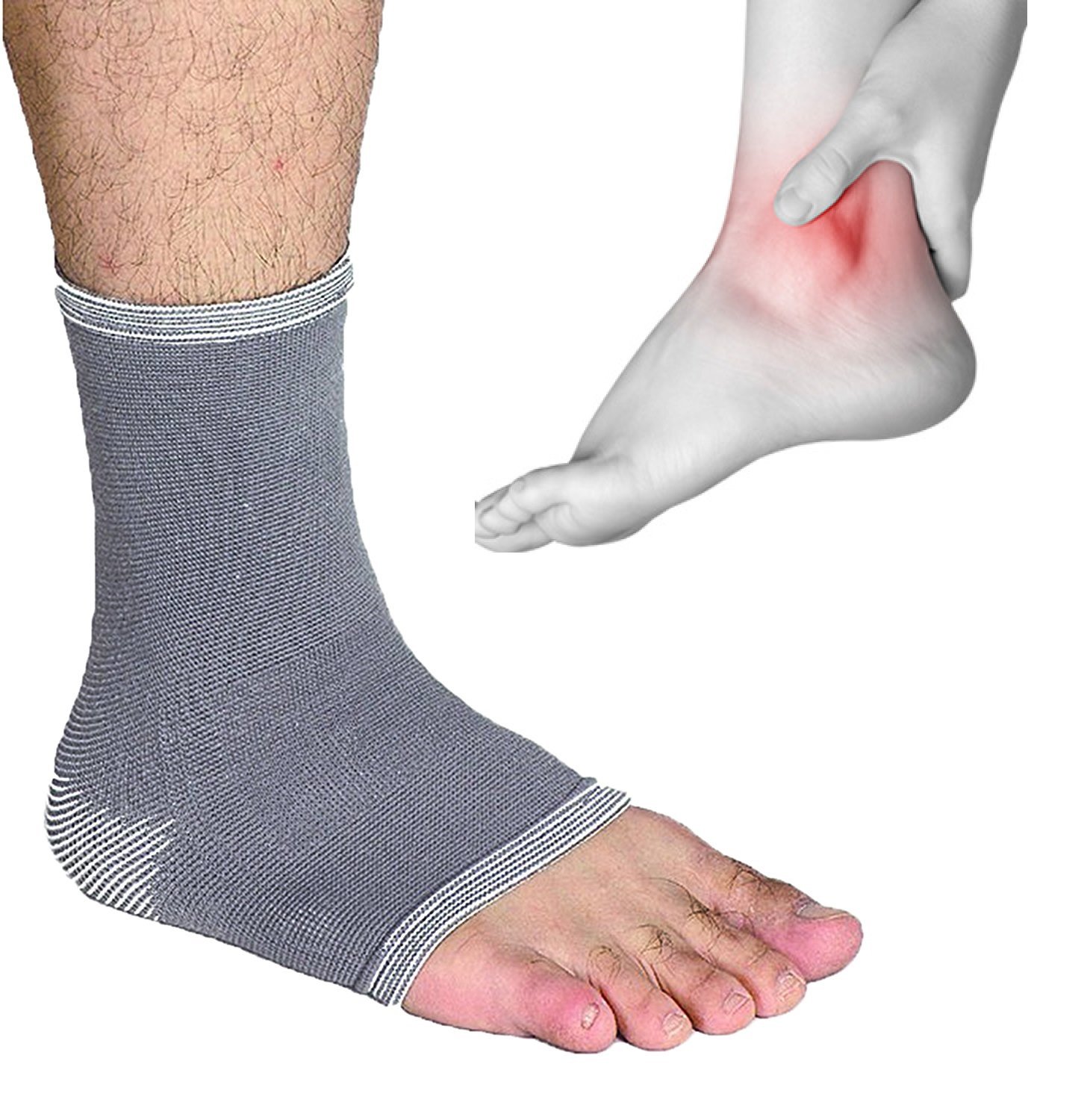 Adjustable Plantar Fasciitis Elastic Ankle Support Sleeve - Sore Ankles Pain Stabilisation Wrap - Support for Injured Ankles - Sub-Acute Ankle Sprains, Edema & Arthritis By Solace Care (EXTRA LARGE)