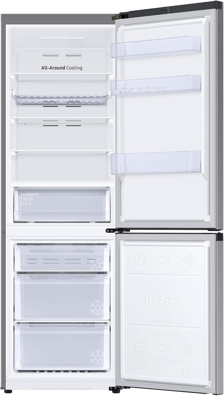 Samsung RB34T602ESA/EU Freestanding Fridge Freezer, Frost Free, 340L capacity, 60cm wide, Silver