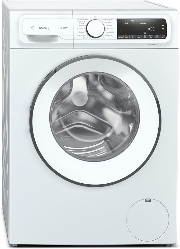 – Lavadora, Libre Instalación, 10 kg, Programa Plancha, Programa Superrápido 15/30 min., Silenciosa, Blanco, 3TS3107BD
