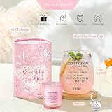 Yalucky Good Friend Iridescent Wine Glass Gift Set with Key Chain Box view 4