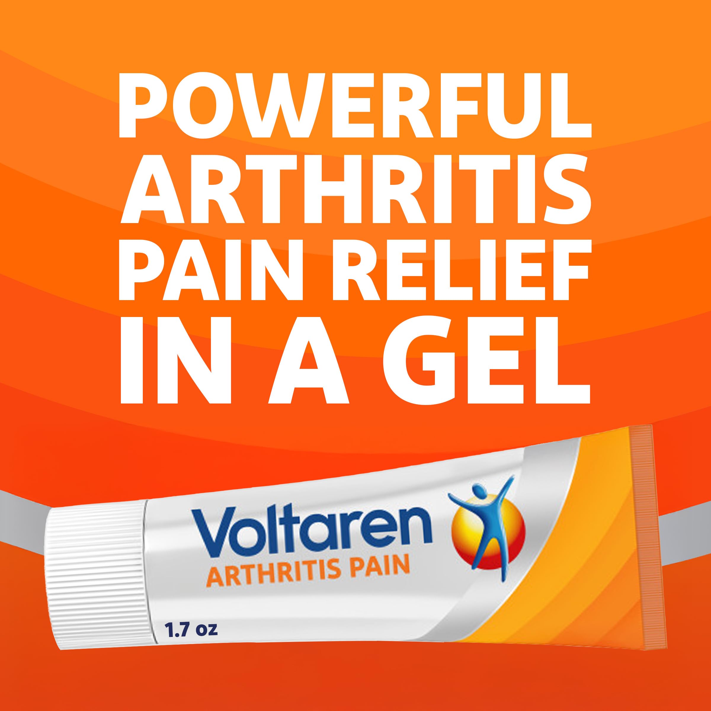 Voltaren Arthritis Pain Relief Gel, Diclofenac Sodium, 1% (NSAID), Clinically Proven Powerful Pain Reliever, No Prescription Needed, 1.7oz