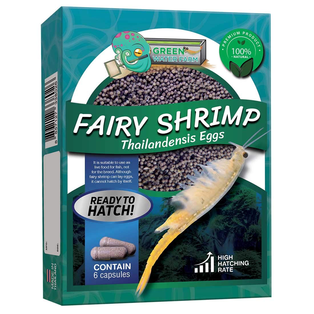 GreenWaterFarm Fairy Shrimp Thailandensis Eggs Live Fish Food for Hatching and Culture Suitable for Feed Betta Fish