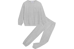 Arshiner Girls 2 Piece Outfits Casual Clothing Sets Long Sleeve Pullover Sweatshirts and Sweatpants with Pockets 5-13 Years