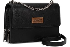 Wrangler Flap Crossbody Purse for Women Shoulder Bag Vintage Wallets with Chain Strap