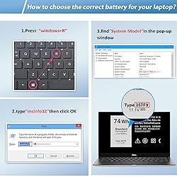 COWOOGMZ 74WH 357F9 Laptop Battery Replacement for