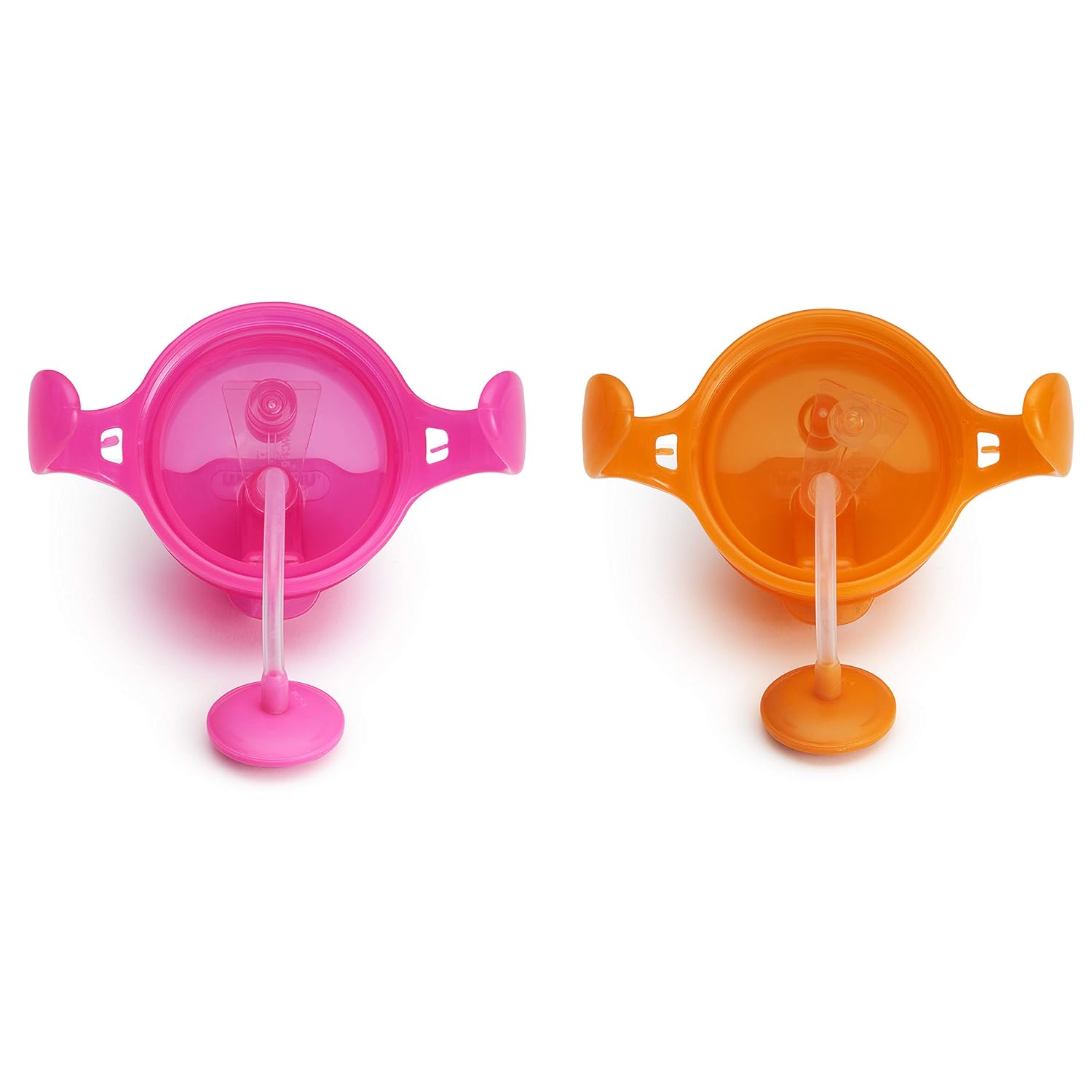 Munchkin Any Angle Click Lock Weighted Straw Trainer Cup, Pink/Orange, 7oz, 2pk : Baby