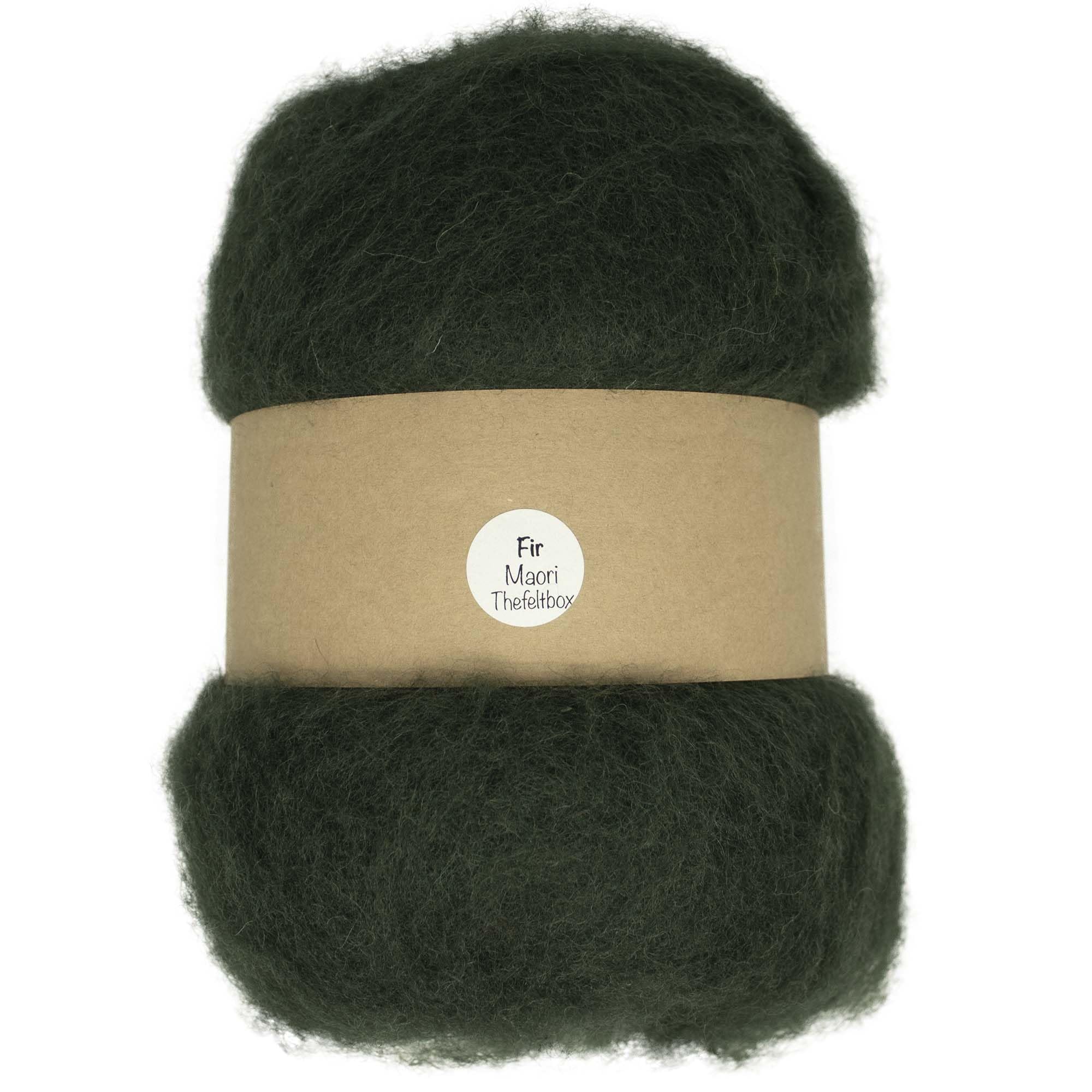 Needle Felting Wool 100g – Carded Batt for Needle & Wet Felting, Core & Finish – Maori DHG – Fir