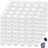 AConnet 600 PCS Empty Paint Pots 3ml / 0.1oz Paint Pots with lids 100 Strips, Clear Plastic Painting Cups Strips Bulk for Schools Classrooms Art Paintings Festivals