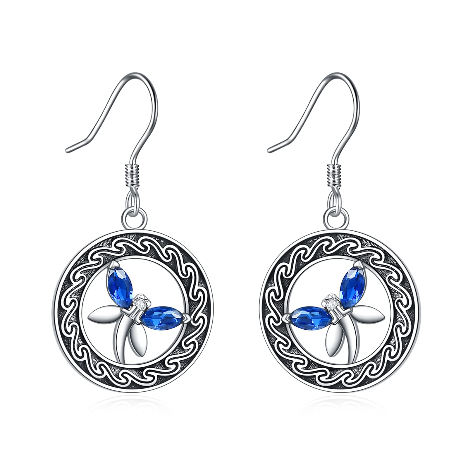 Butterfly Earrings Sterling Silver Retro Crystal Butterfly Dangle Earrings Jewellery Gifts for Women Girls