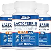 Uarcool Lactoferrin Supplement 1200mg for Healthy Immune Support-Gluten-Free, Vegetarian - 60 Softgels (3 Bottles)