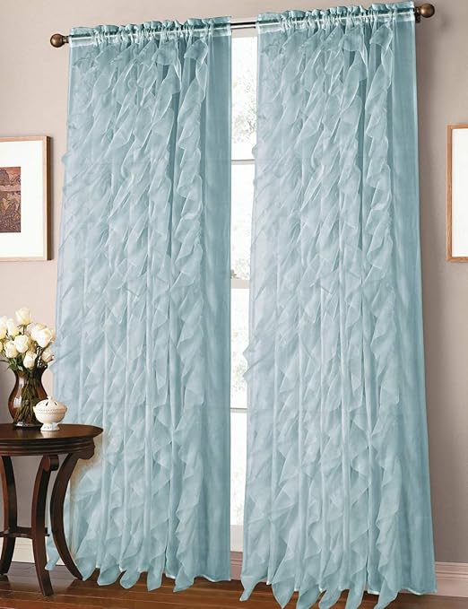 Amazon Com Sapphire Home Two 2 Cascade White Ruffle 84 Long