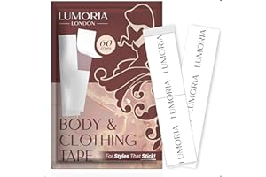 Lumoria Double Sided Tape for Clothes (60 Pack) - Fashion Tape & Fabric Adhesive, Perfect for Dress, Skin or Hem Support, No-