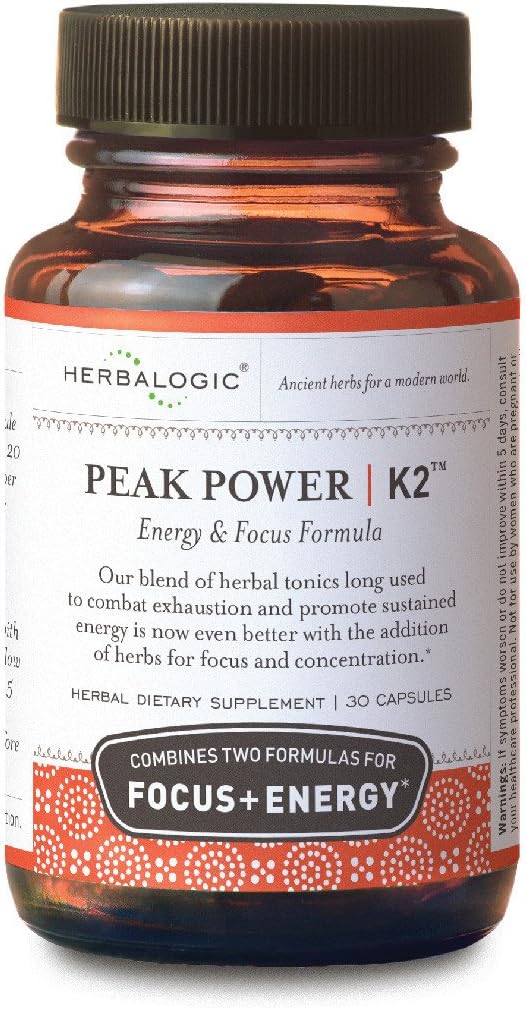Peak Power Capsules - Natural Energy & Focus - Effective Support for Adrenal Health & Mental Concentration- Contains American Ginseng & Astragalus - 30 Cap Count